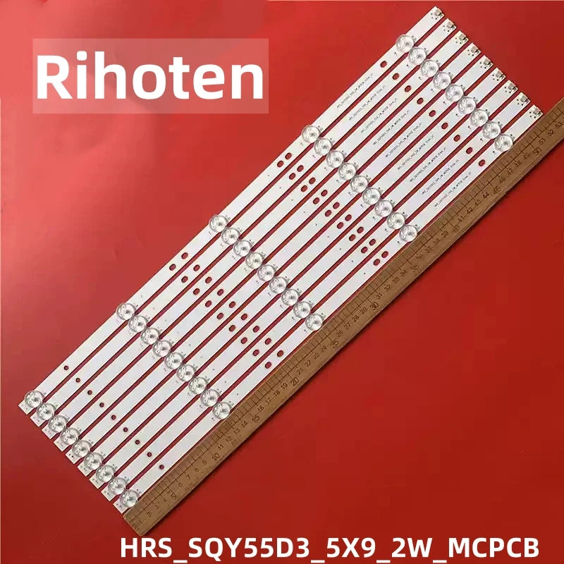 LED Strip for Hqstv55 Hqstv5501 Hqstv5505 HRS_SQY55D3_5X9_2W_MCPCB 12mm_V1 - Replacement TV Backlight Strip