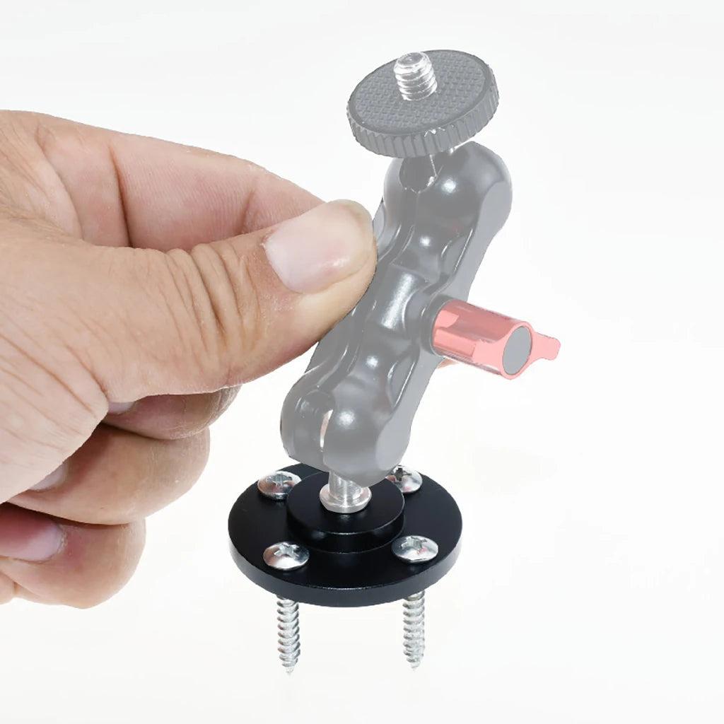 Metal Plate Wall Mount 1/4 3/8 Thread Magic Arm Fixed Base f