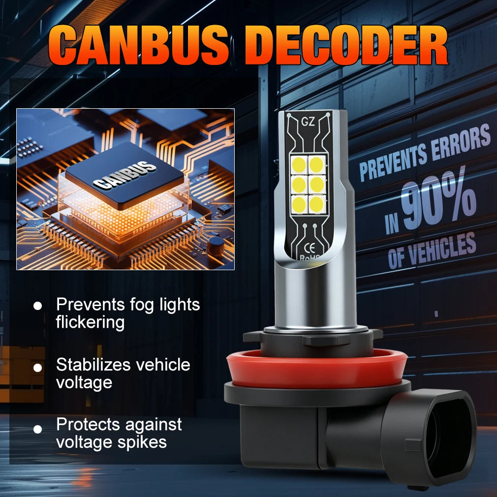 XSTORM 1/2 PCS H11 LED Fog Headlights Bulbs Canbus No Error 
