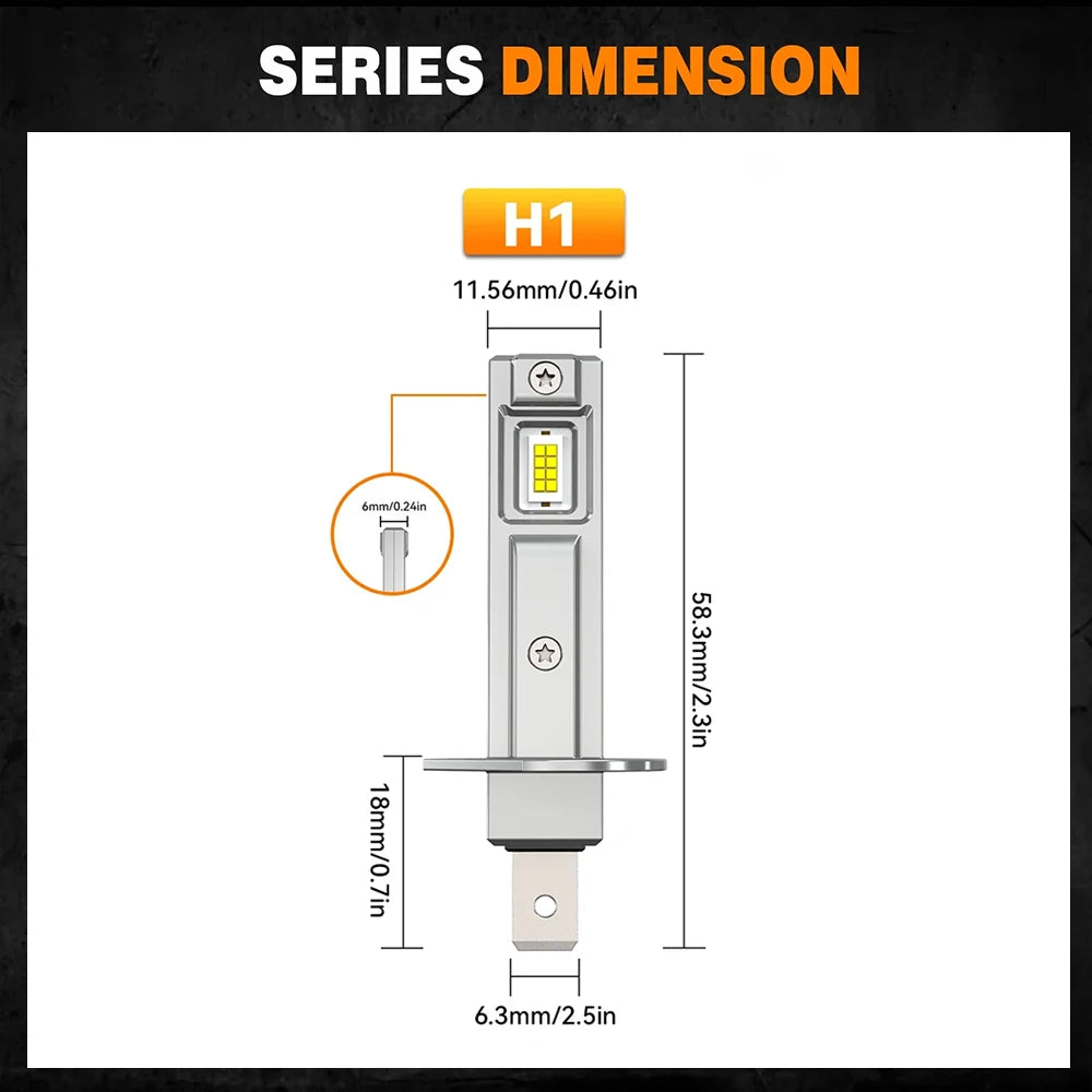 H1 LED Bulbs Car Headlight CANBUS 600W High Power Mini Wirel