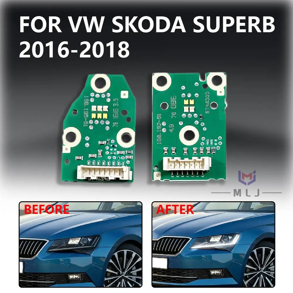 Angel Eye Board For 2016 2017 2018 Volkswagen VW Skoda Superb Headlight LED DRL Chip White Daytime Running
