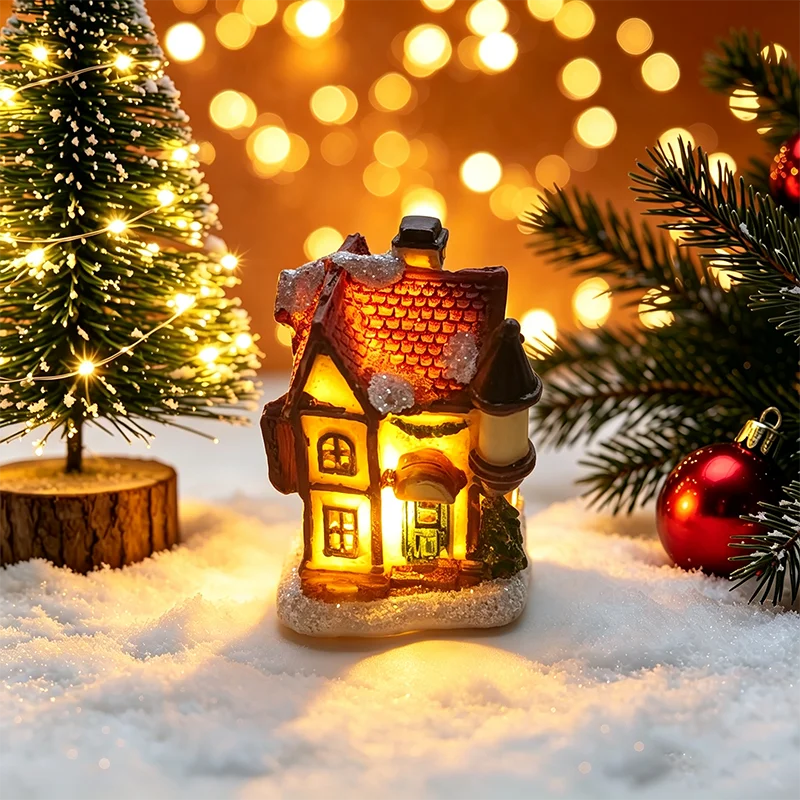 Christmas House Light Ornaments Xmas Gift New Year Navidad For Home Party Wedding Decorations Bedroom With Battery Night Light