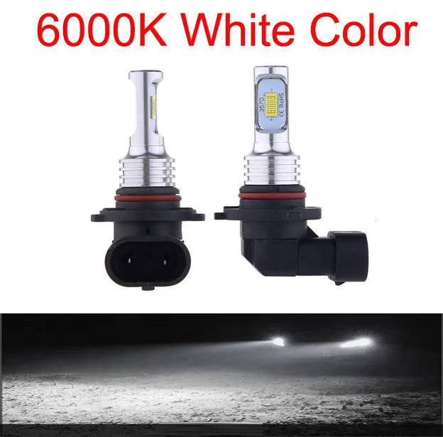2Pcs Car HB3 LED Bulbs 9005 9006 HB4 Headlight Fog Bulb Lamp Light 6000K White Automotive Fog Lights Turbo Mini Lamp Headlights