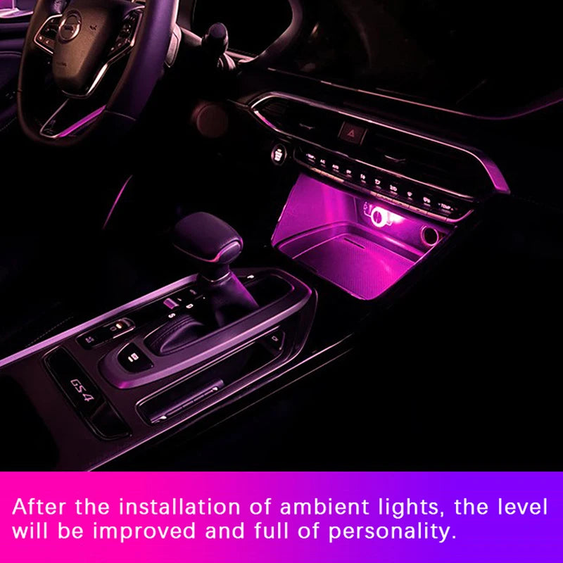 Portable Car USB Ambient Light Mini LED Decorative Atmospher