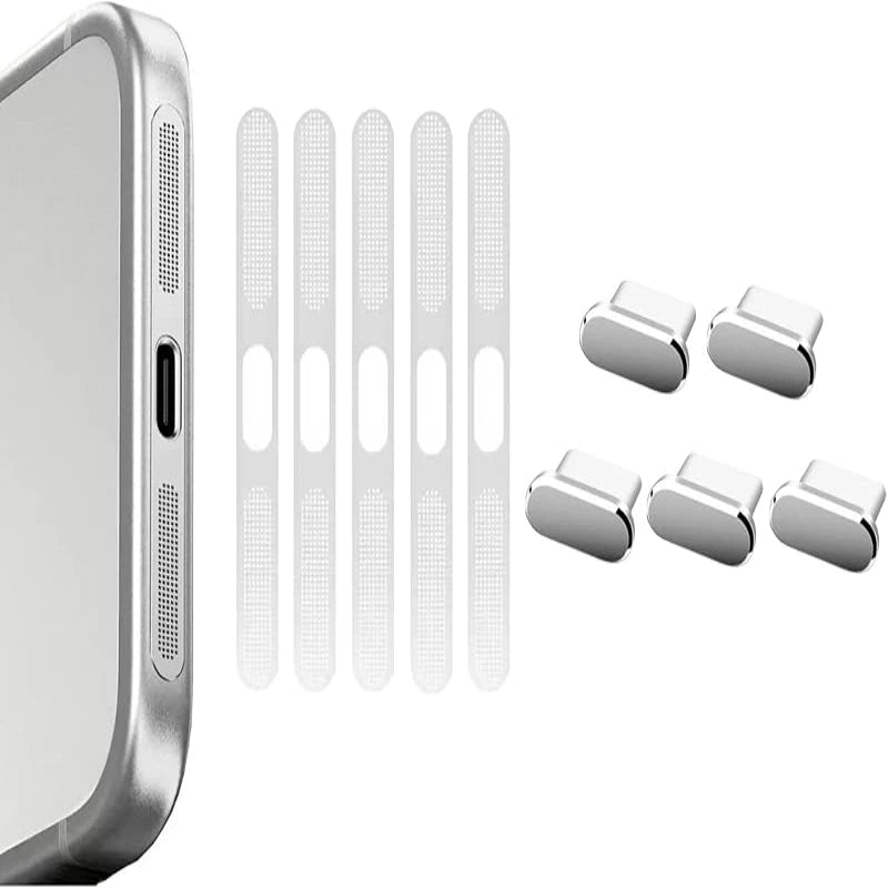 For iPhone 16/15 Series and iPhone 17 Charging Port & Speaker Dust Plugs USB C Port Cover Caps Anti Dust Protector Kit.