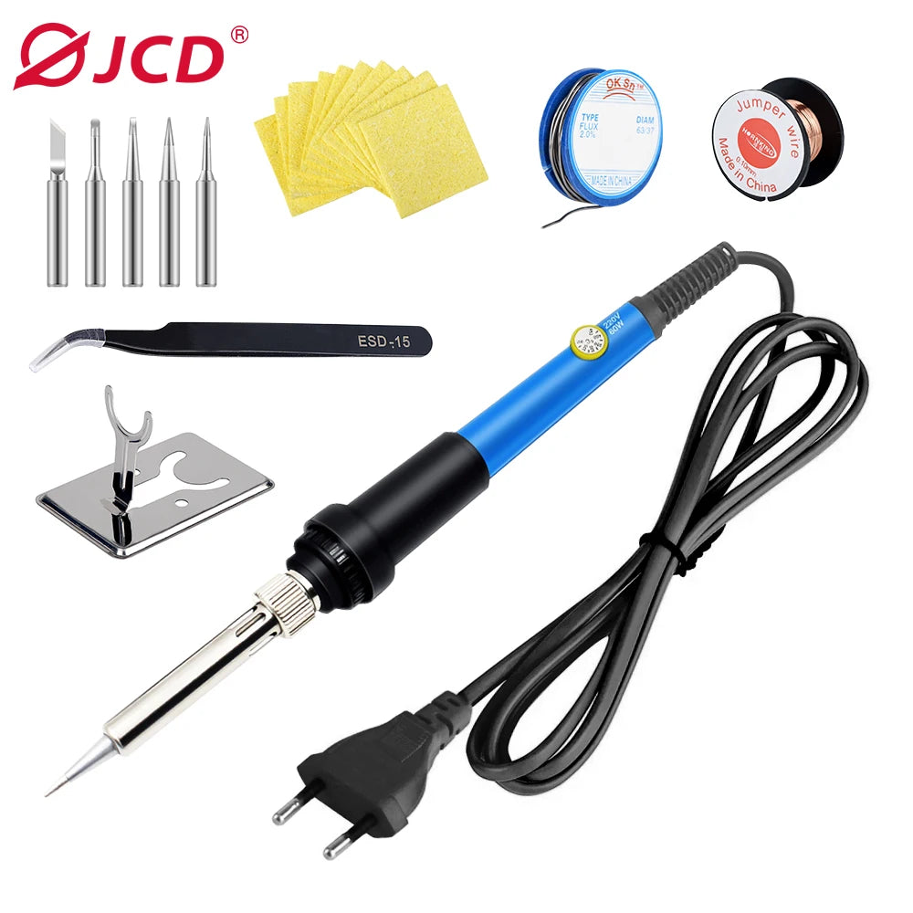 JCD 60W/80W Electric Soldering Iron Adjustable Temperature Digital Display Electronic Welding Repair Tools With Solder Tin Iron