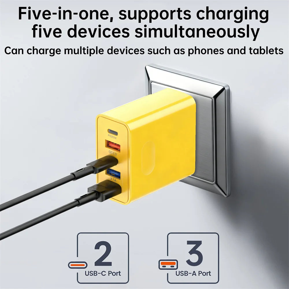 120W Multi Port USB C Fast Charger PD Charging Type C QC3.0 