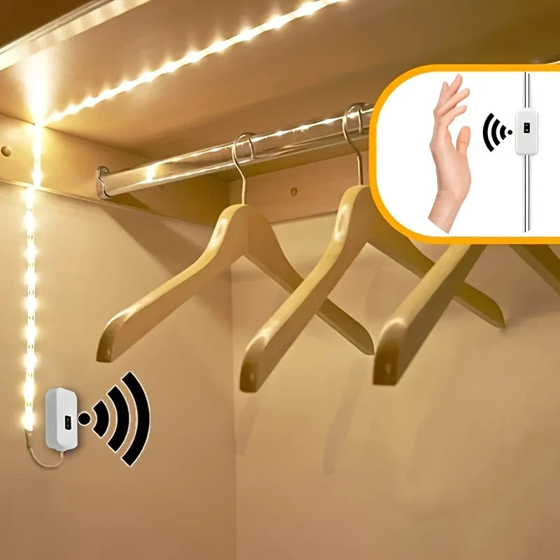 1m LED Night Lamp Smart Dimmer Gesture Sensor Switch Control USB 60LED Strip Lights Nightlights TV Backlight KitchenTape Diode
