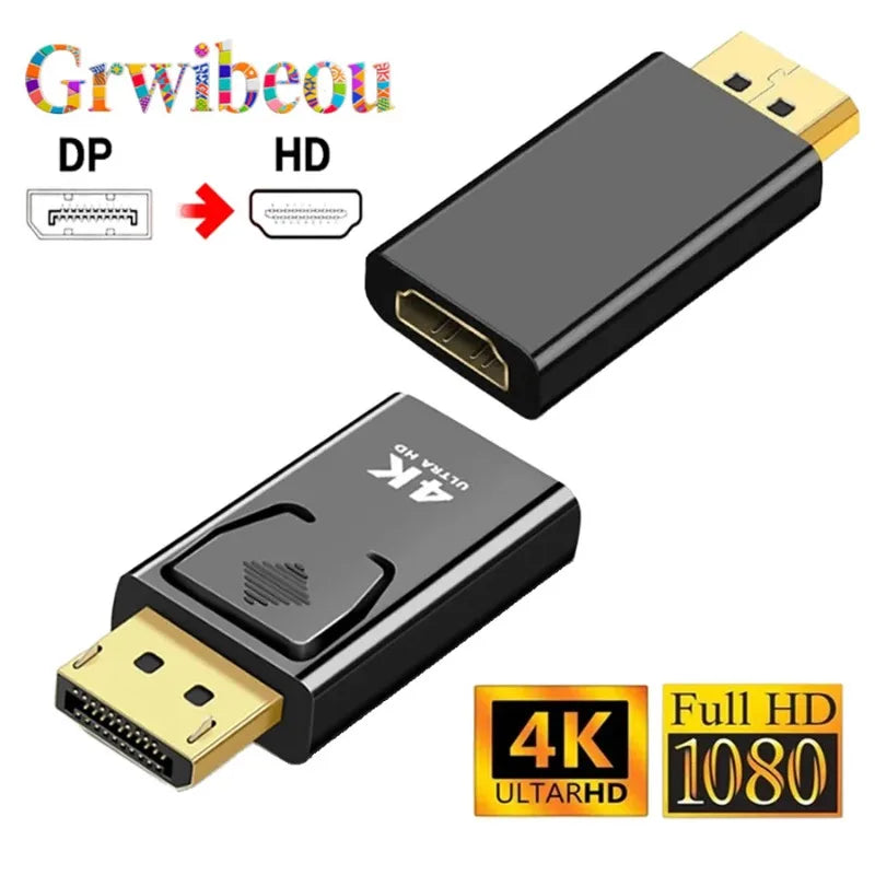 4K DisplayPort to HDMI-compatible Adapter Cable 1080P DP to 