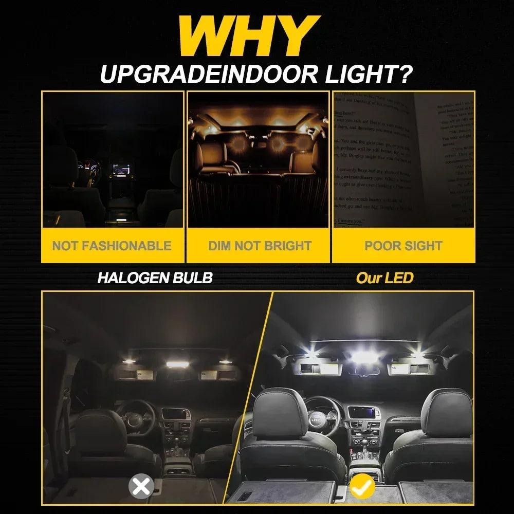 8-Piece LED Interior Light Kit for Kia - Canbus Error-Free Interior Bulbs