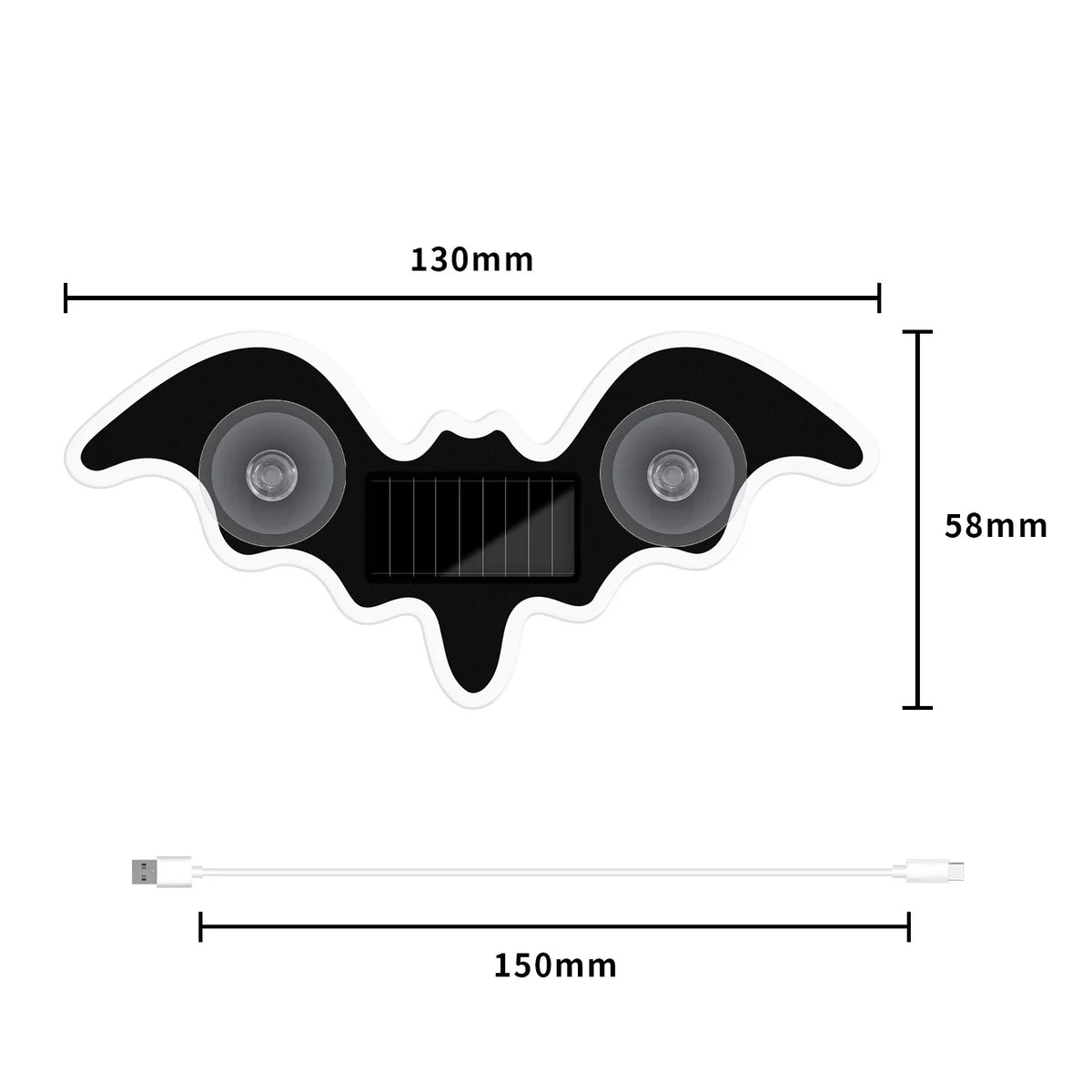Bat-shaped Universal Solar Power Atmosphere Light Dynamic Gr