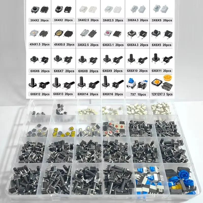 785pcs 42/24/32 Values Tactile Push Button Switch SMD Micro 