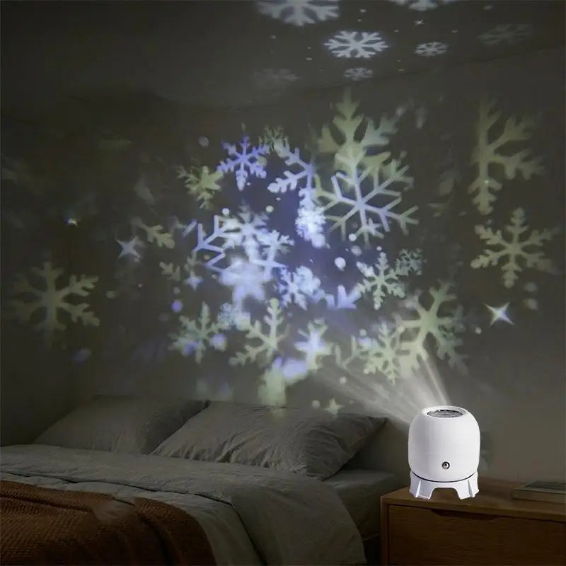 LED Ocean Projector Light 360 Rotating USB Powered Ambient Light Portable Dynamic Night Lamp for Travel Camping Use