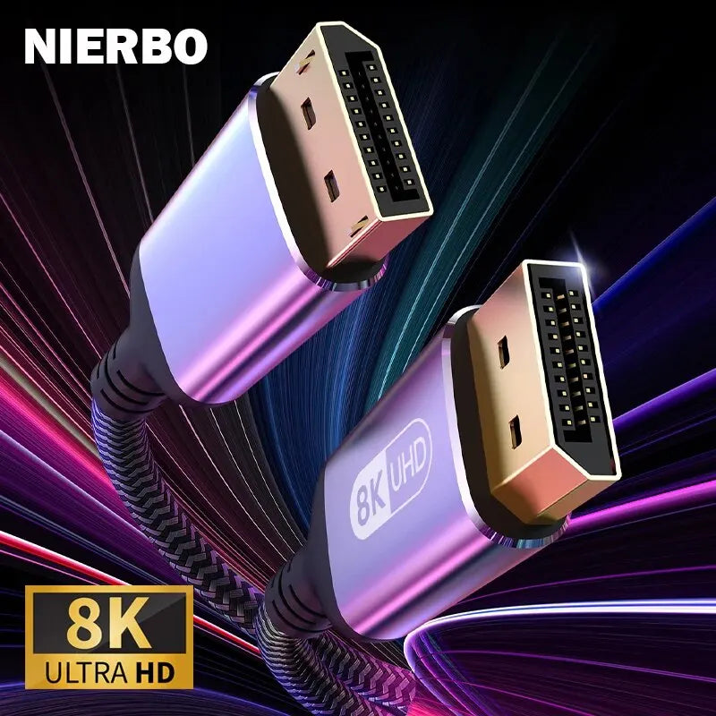 NIERBO DisplayPort Cable 8K DP 1.4Cable 8K 60Hz 4K 144Hz Bra