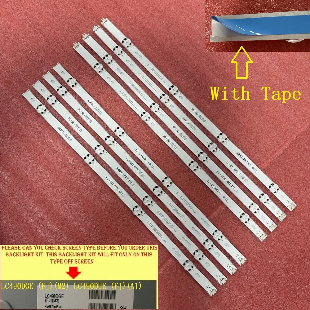 LED Backlight Strip for 8 PCS/set LED Strip for 6916L-2706A 2705A 2708A 6916L-2710A 2712A 2709A TV Screen