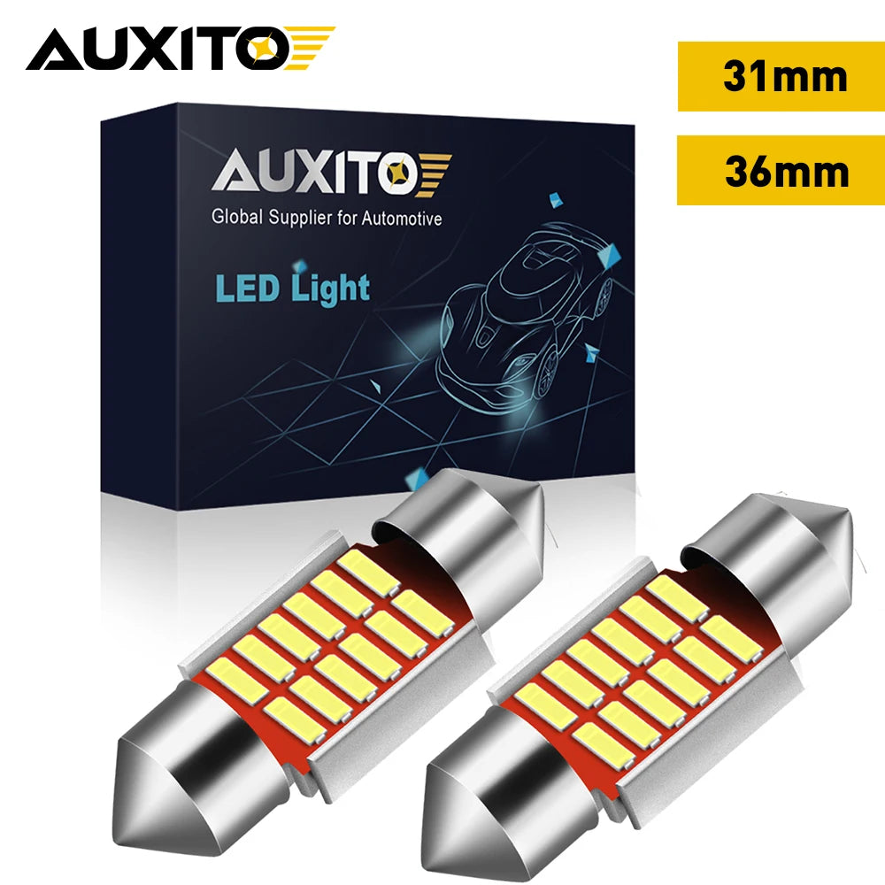 AUXITO 4/2Pcs C10W LED Canbus Festoon 31mm 36mm C5W LED Bulb