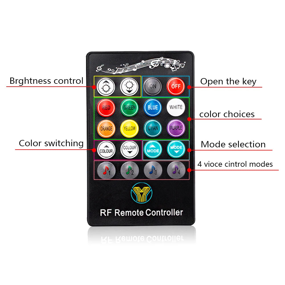 RGB LED Ambient Light Remote APP Control Waterproof Super Br