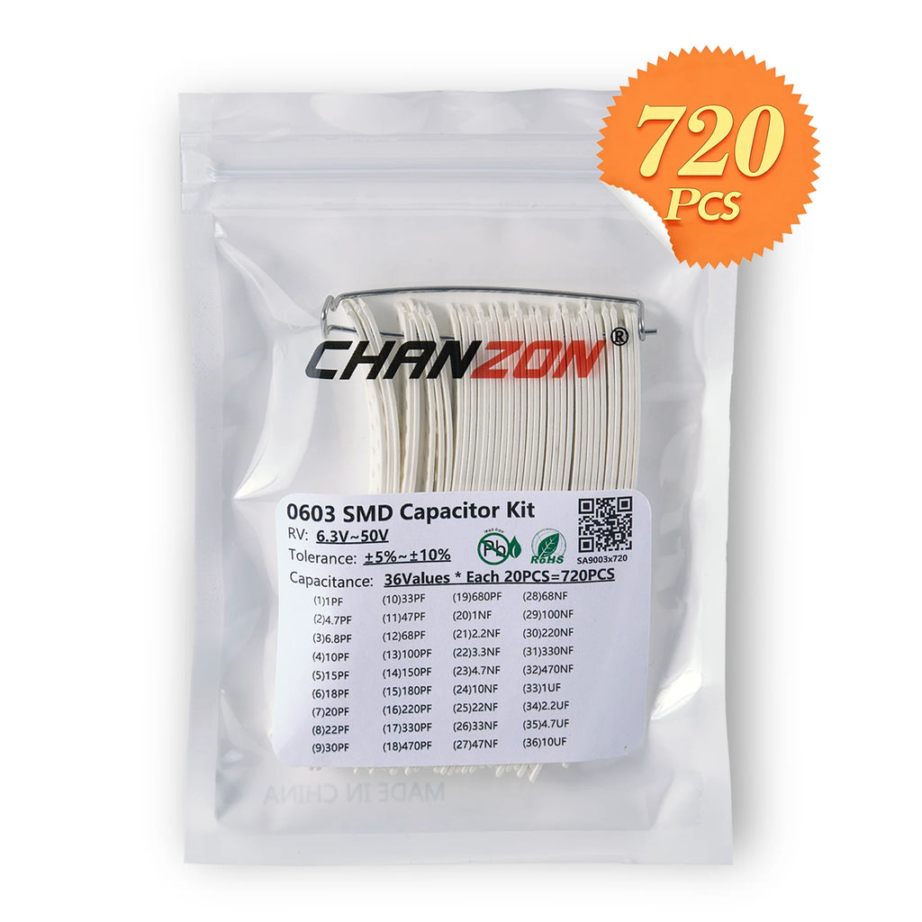 Brand New 0402 0603 0805 1206 SMD Capacitor Assorted Kits MLCC Thick Film Chip Capacity Assortment 10pF 22pF 100pF 1nF 10nF