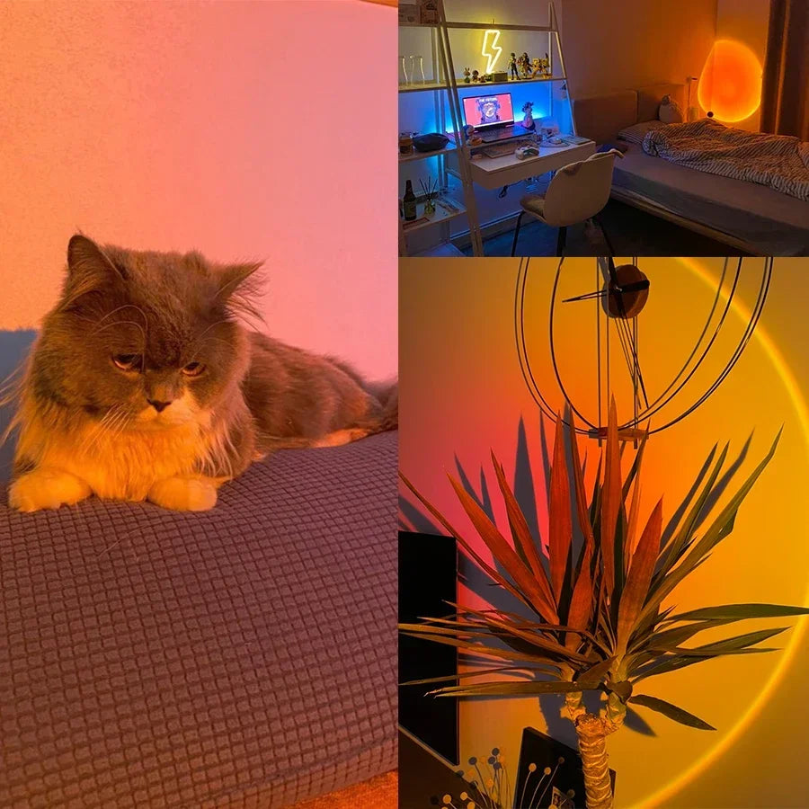 USB Sunset Lamp Sunset Projector Mood Light Living Room Bedr