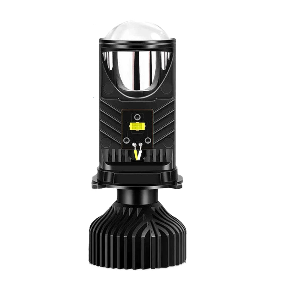 H4 LED Projector Car Headlight 30000LM 6000K Canbus Fan Cooling Mini Bi LED Lens Projector Mini Automobile High/Low Beam Lamp