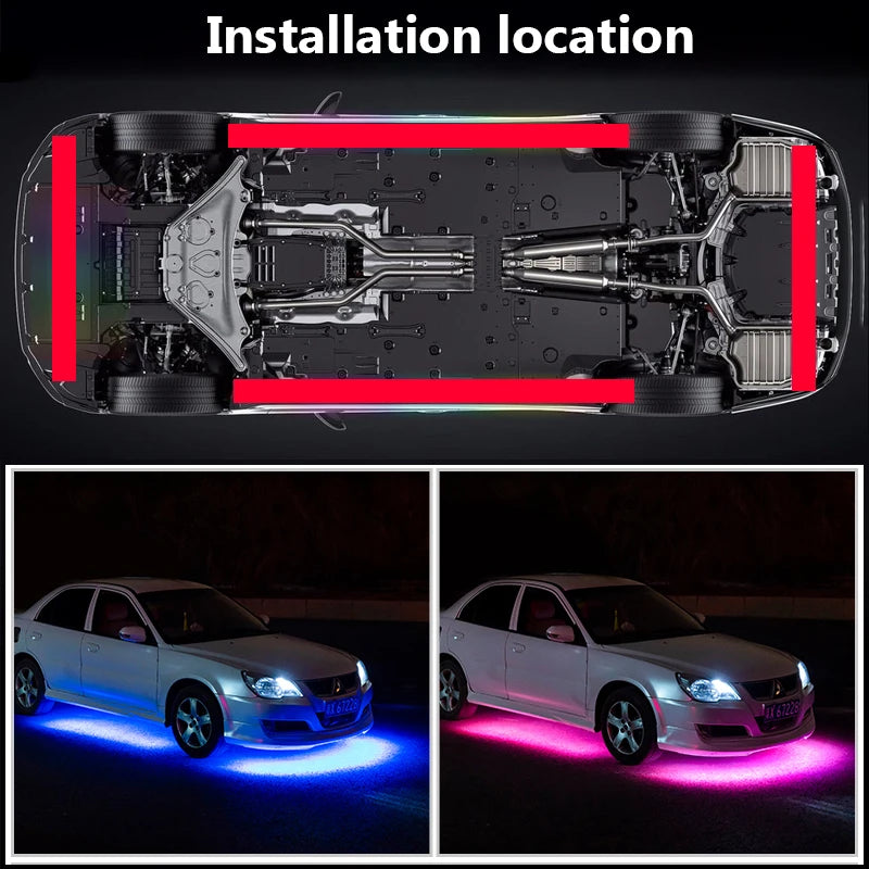 Car Charssis Flexible LED Strip Light LED Underbody Remote /