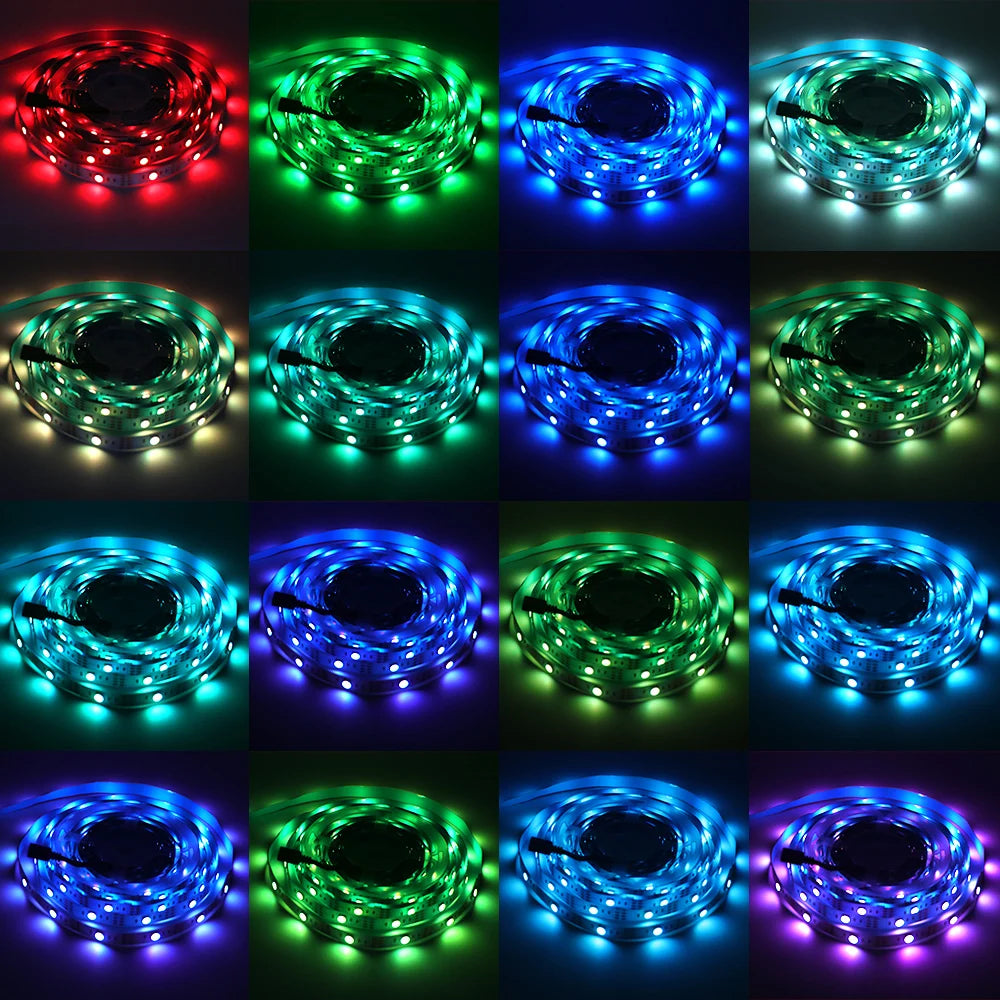 Battery Powed RGB LED Strip DC5V 5050 30LEDs/m IP21/IP65 Wit