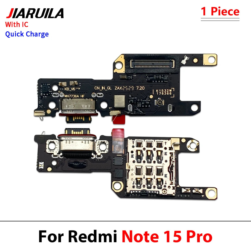 NEW USB Charger Connector Charging Port Micro Board Flex Replacement For Xiaomi Redmi 14C 14R 15C Note 14 5G 4G 14 15 Pro Plus