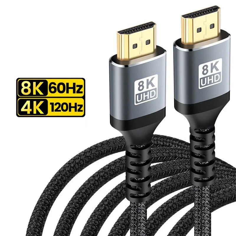 8K HDMI Cable High Speed 48Gbps HDMI 2.1 Ultra HD High Definition Video Cable 1m 2m 3m 5m 7m for HDTV Monitor PS4 PS5 Xbox