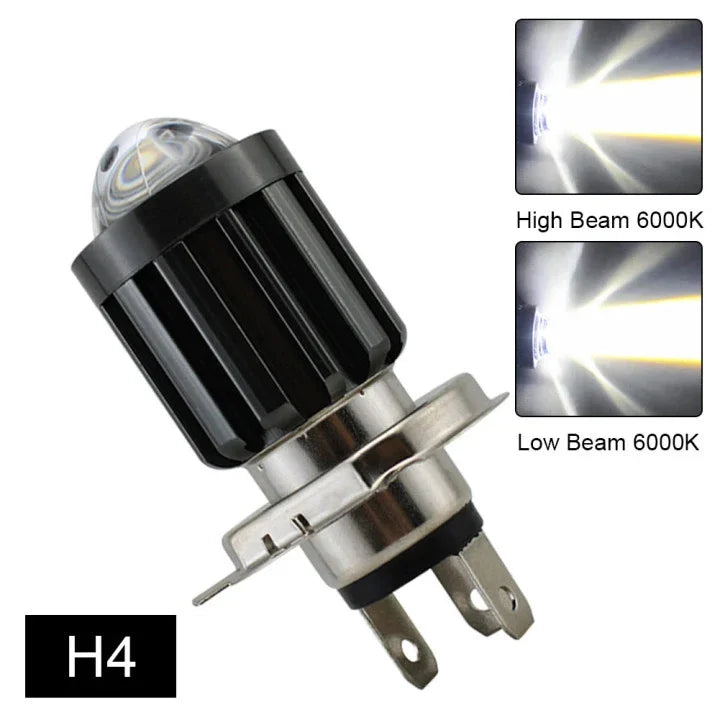 1pcs 12V High Quality H4/HS1 H6/BA20D 15W LED 6 COB Motorcycle Headlight Bulb 1200LM 6000K Hi/Lo Beam Light White Yellow Light