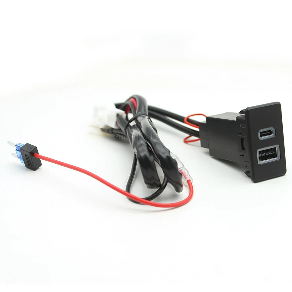 Car USB Charger PD Fast Phone Charging QC3.0 Dual Port Inter