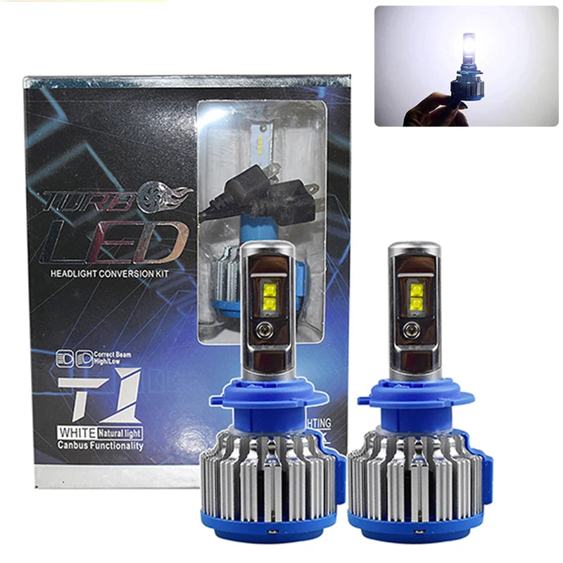 2PCS Led Headlight T1 70W H4 H1 H3 H7 H11 H13 9004 9005 9006
