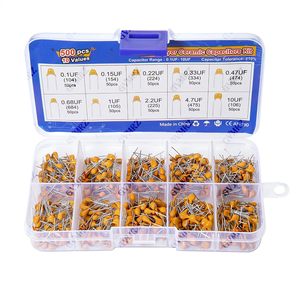 10Values 0.15UF 0..22UF 0.33UF monolithic ceramic capacitor 