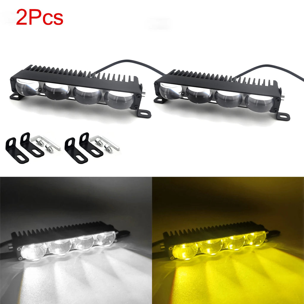 LED Headlight Bumper Projector Lens Fog Lamps Work Light Car Grill Light Mini Driving Light Auxiliary Lights For Car Motorcycle