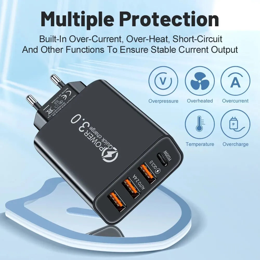 Total 20W Multi Port Wall Charger USB PD Adapter For Xiaomi 