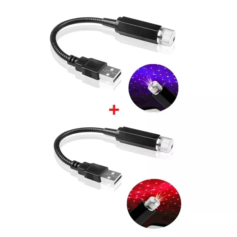 Mini Car LED Star Night Light Projector USB Power Saving Gal