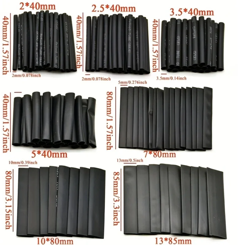 127Pcs Heat Shrink Tube Sleeving Tubing Assortment Kit Elect