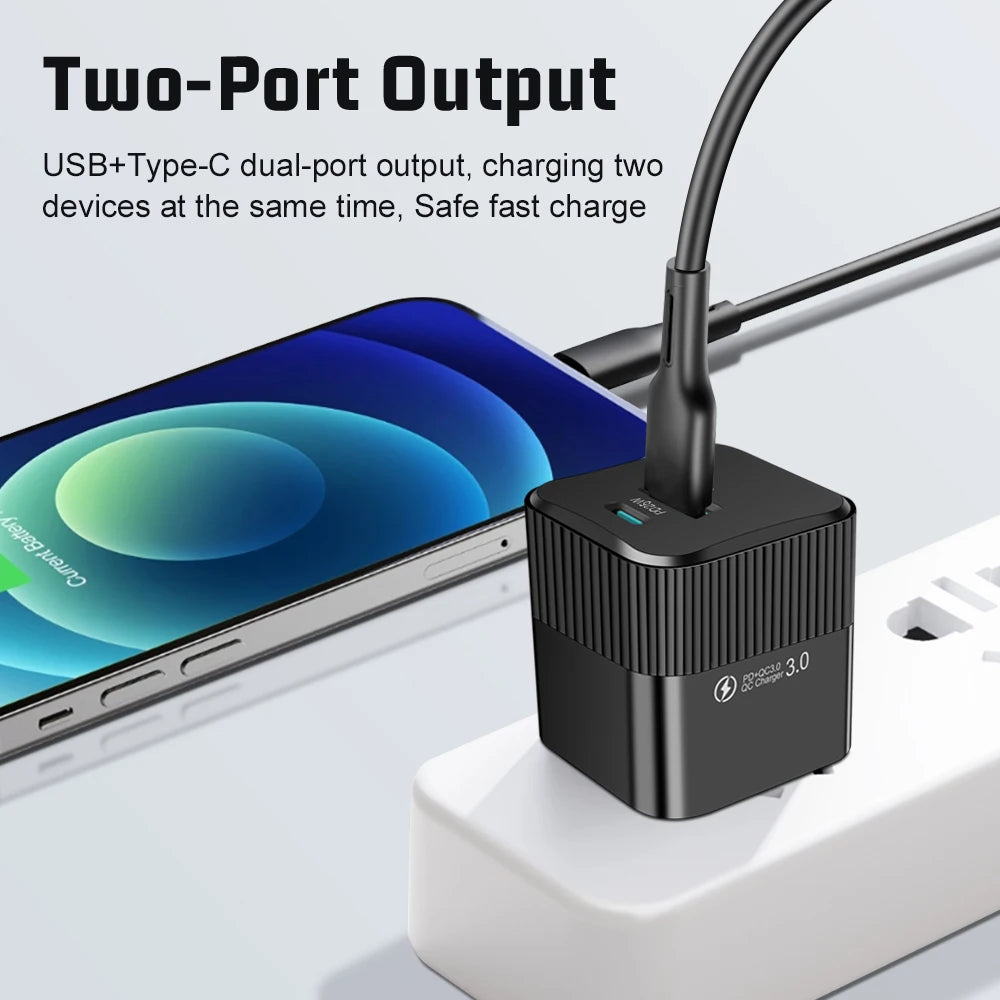 2 Ports PD 25W USB C Fast Charger KR EU Mini Travel Plug Pho
