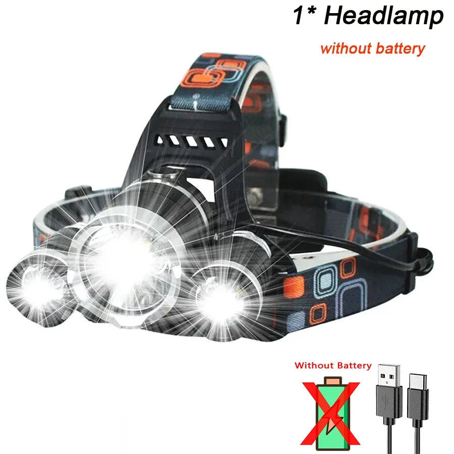 Powerful T6 LED Induction Headlamp USB Rechargeable Headlight Aluminium Alloy Outdoor Waterproof Head Lamp High Lumen Head Torch