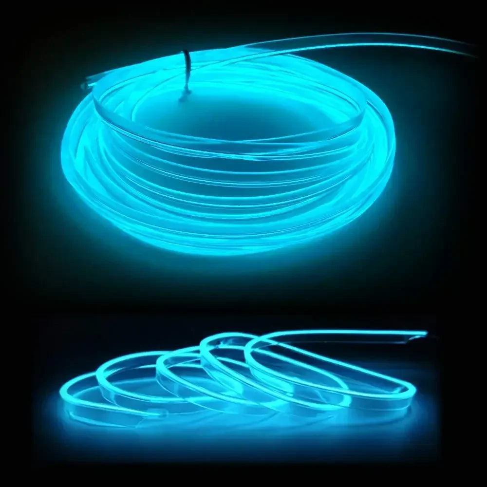 5M Car Interior LED Strip Light EL Wire Neon Ambient Lightin