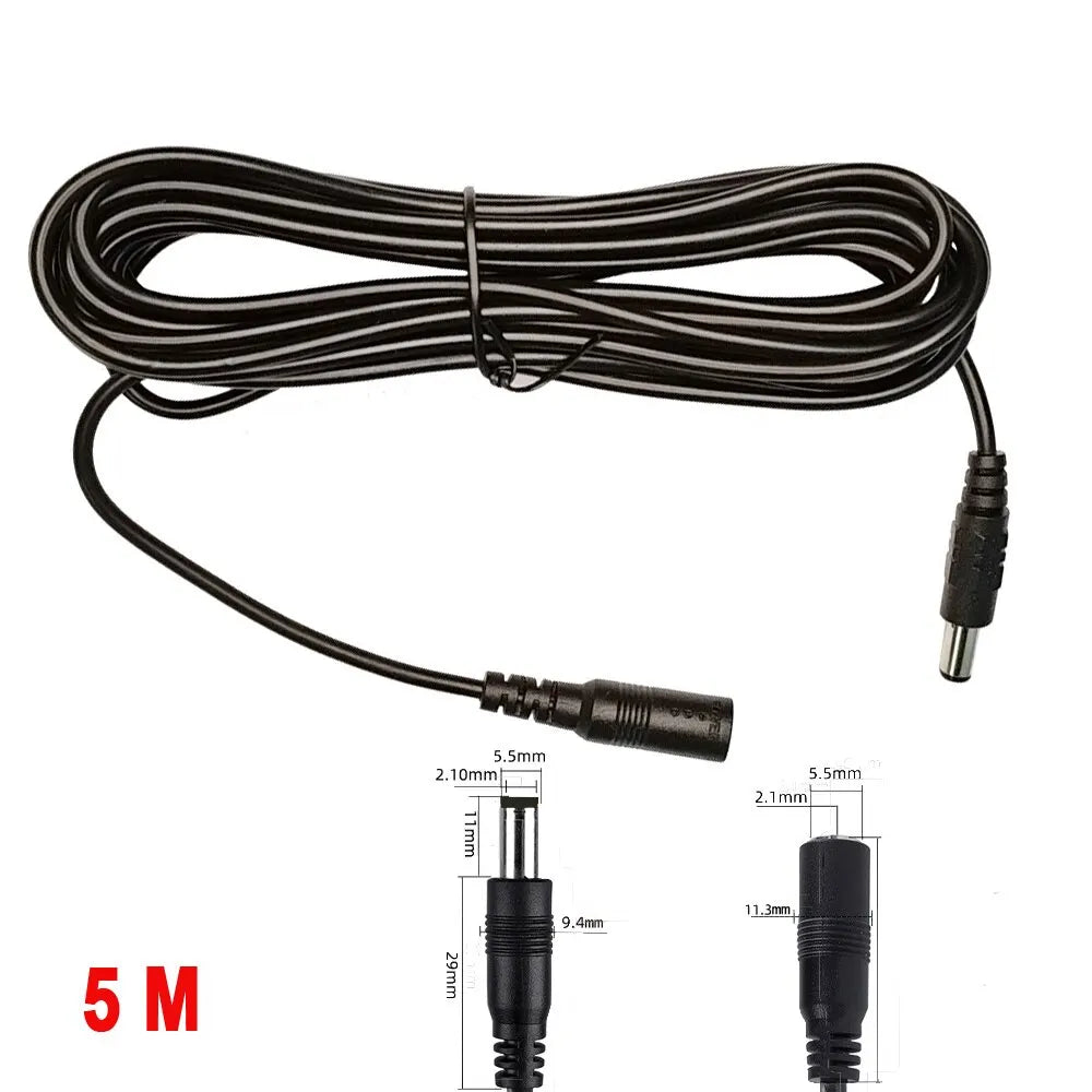 10M/ 5M 5.5mm 2.1mm DC Power Connector Extension Cord Jack A