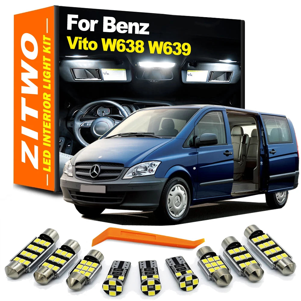 ZITWO Car LED Interior Reading Luggage Light Kit For Mercede