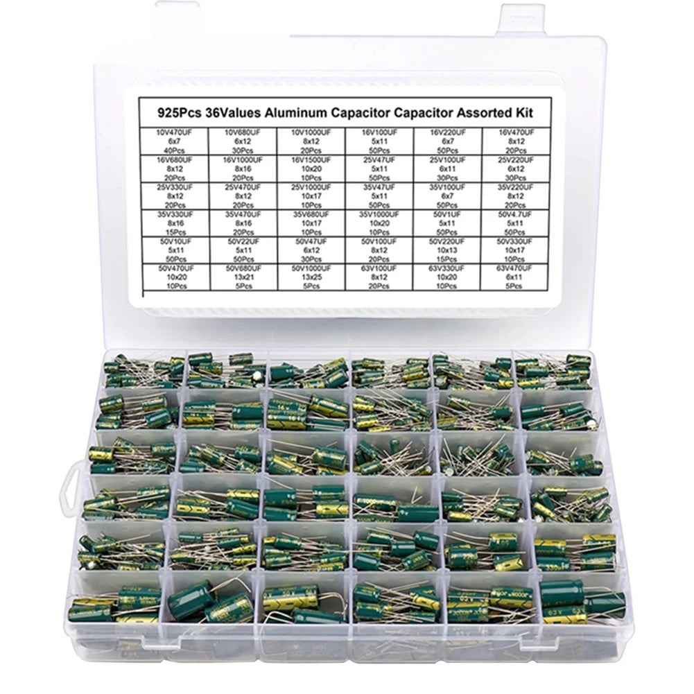 15/24/36 Values 225/460/925Pcs Aluminum Electrolytic Capacit