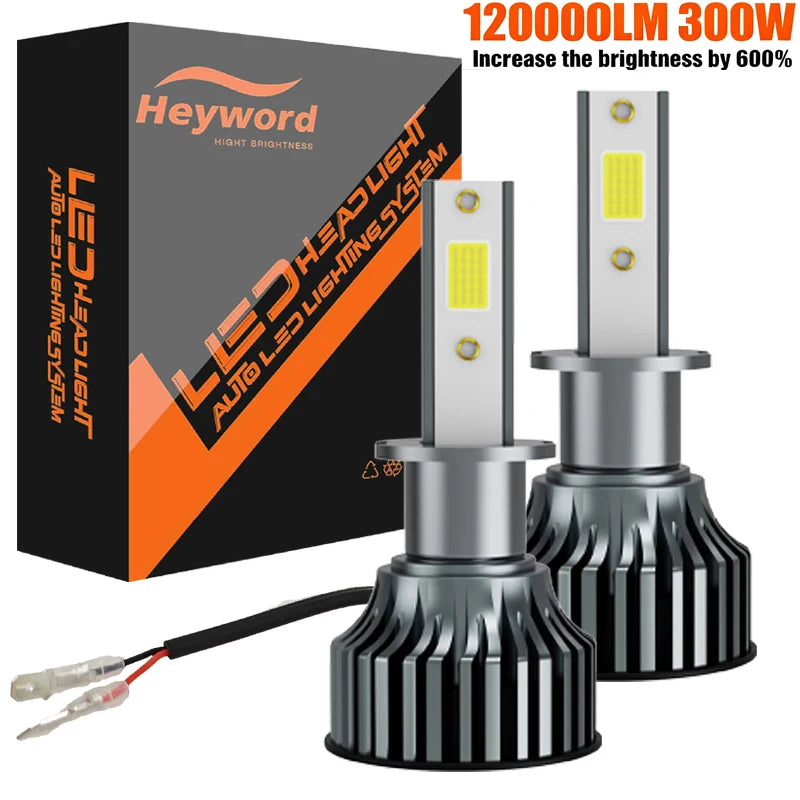 Heyword 2Pcs LED H4 H7 Car Headlight H1 LED Bulb H8 H11 9005 HB3 9006 HB4 9004 H3 H13 Led Lights 120000LM Turbo Lampada 12V