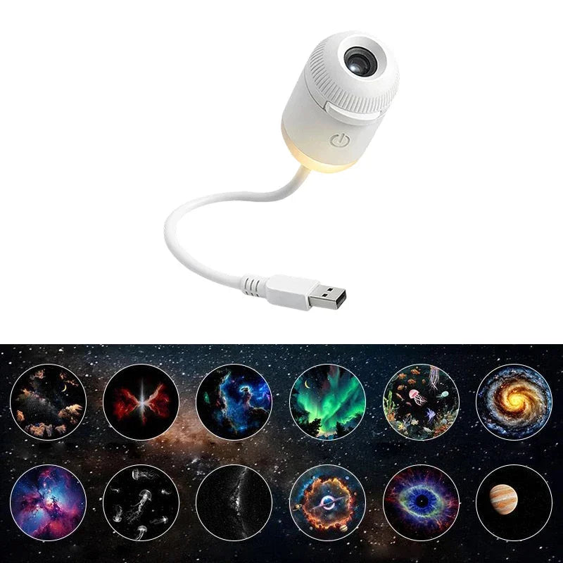 2 In 1 Mini Starry Sky Projector Creative Night Light 10 Films Starry Sky Ambient Light For Home Decoration Children Night Light