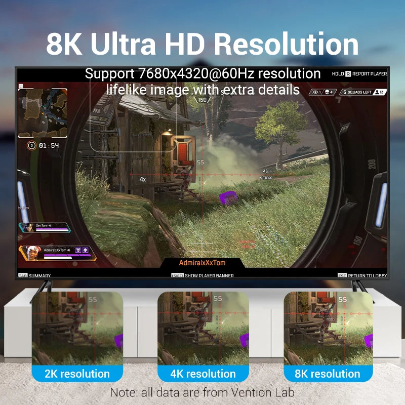 Vention 8K DisplayPort 1.4 Cable for TV 4K144Hz 32.4Gbps HDR