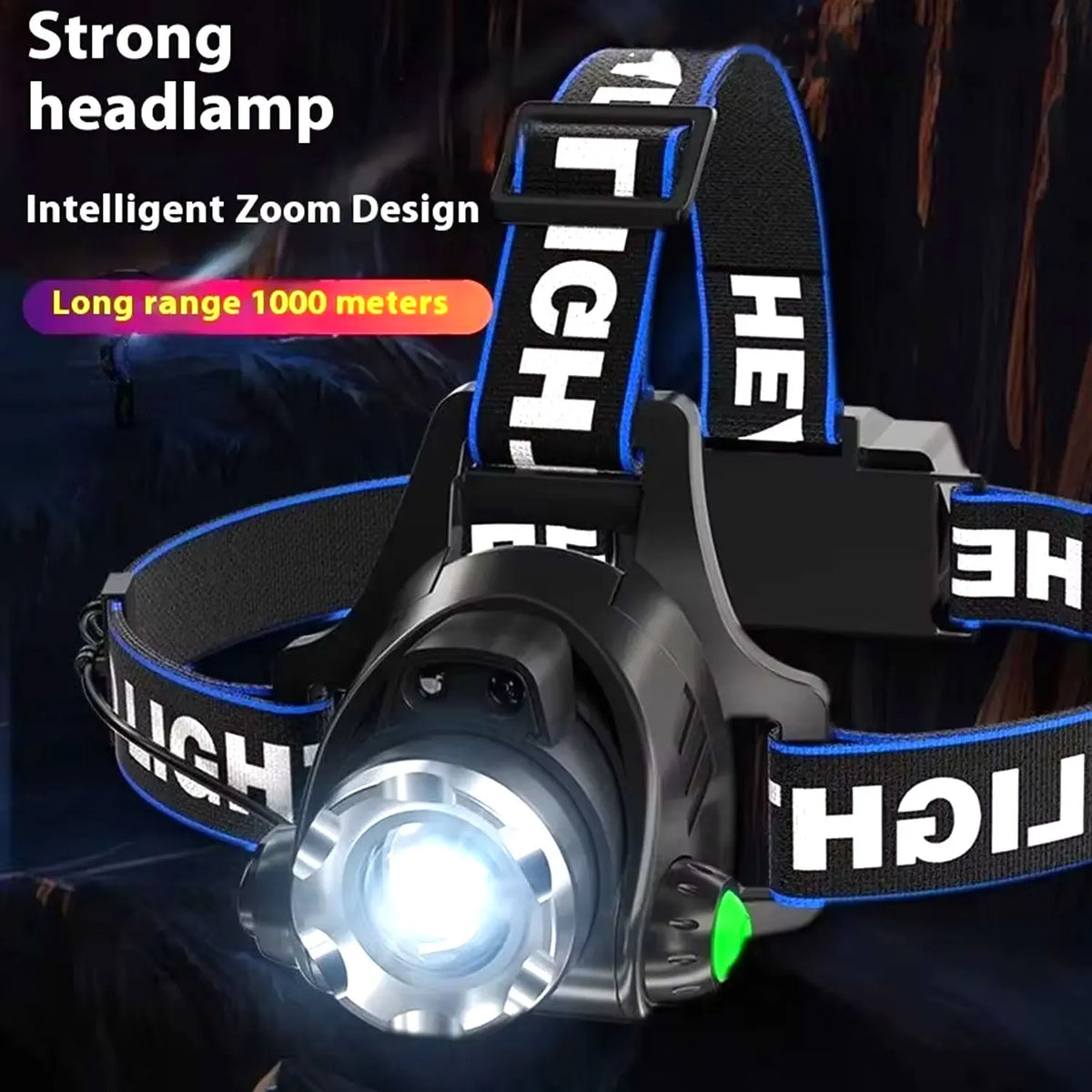 BALDR Powerful LED Headlamp USB Rechargeable Zoomable Headli