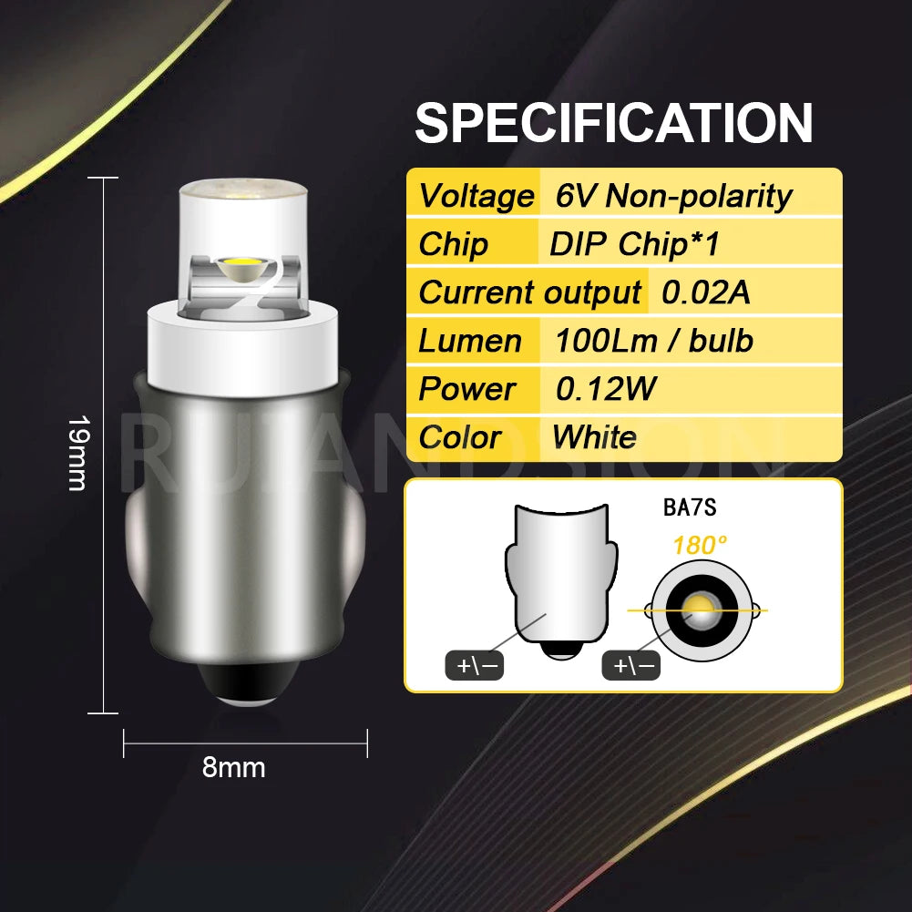 4Pcs 6V 12V 24V BA7S LLB281 GLB281 LED Car Bulb Interior Instrument Dashboard Light Auto Lamp White Red Yellow Green Blue