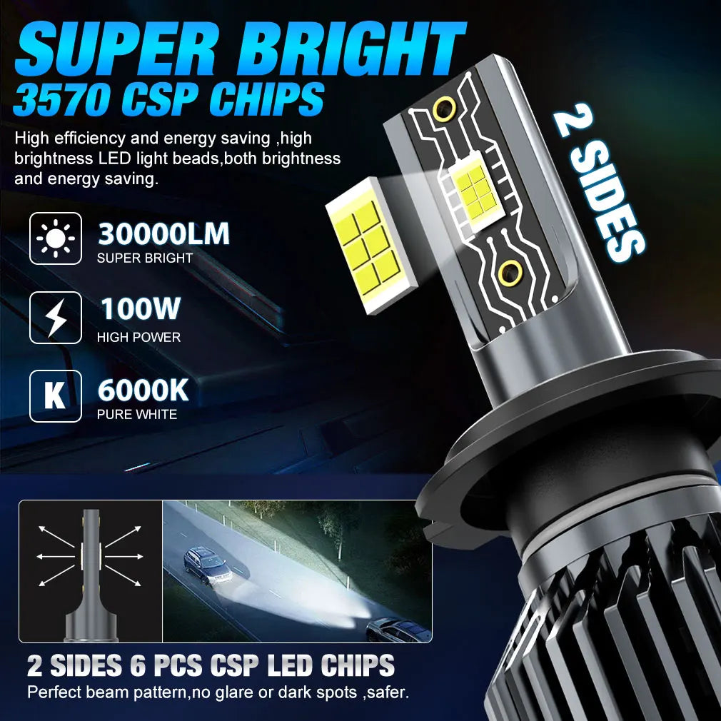 XSTORM Car Headlight H1 H4 H7 LED H8 H11 9005 HB3 9006 HB4 9