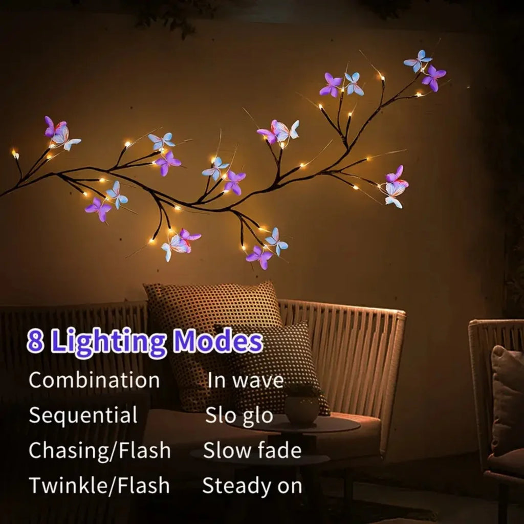 1pc 30LED Enchanted Willow Vine Light With Butterfly USB Pow