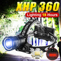 2026 New XHP360 Powerful Headlight Ultra Bright 5000M Led He